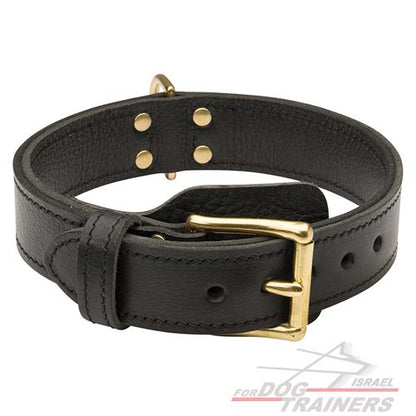 קולר לכלב מעור - דו שכבתי - לעבודות גישוש - FOR DOG TRAINERS- ISRAEL