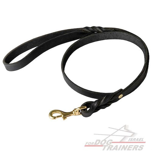רצועת עור לכלב באיכות גבוהה לטיולים ולאימונים - FOR DOG TRAINERS- ISRAEL