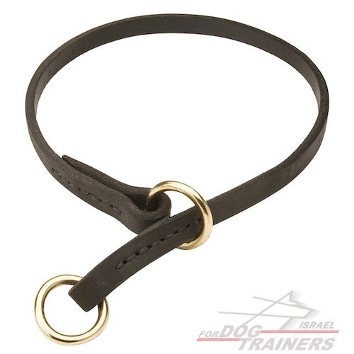קולר חנק מעור בתפירה ידנית - FOR DOG TRAINERS- ISRAEL