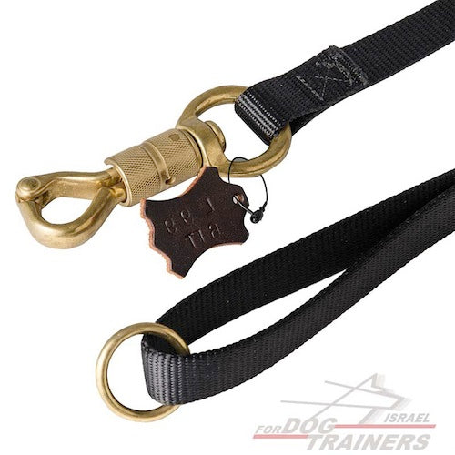 רצועה לכלב עם קרבינה מאסיבית מפליז יצוק עם נעילה חכמה - FOR DOG TRAINERS- ISRAEL