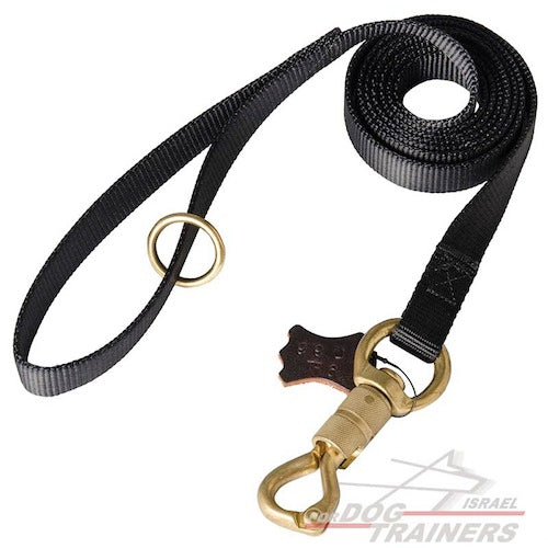 רצועה לכלב עם קרבינה מאסיבית מפליז יצוק עם נעילה חכמה - FOR DOG TRAINERS- ISRAEL