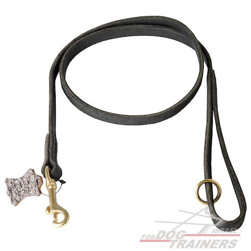 רצועת עור לכלב בעבודת יד לטיולים ולעבודות גישוש - FOR DOG TRAINERS- ISRAEL