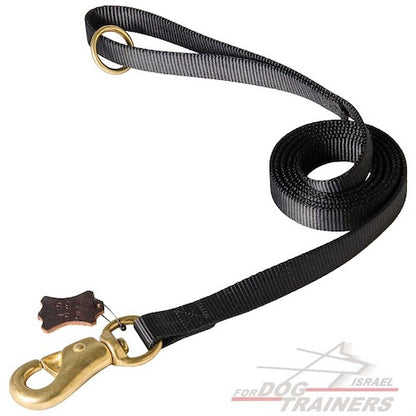 רצועה לכלב עוצמתית לטיולים עם קרבינה אקסטרה חזקה מפליז - FOR DOG TRAINERS- ISRAEL