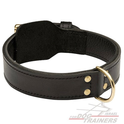קולר לכלב מעור - דו שכבתי - לעבודות גישוש - FOR DOG TRAINERS- ISRAEL