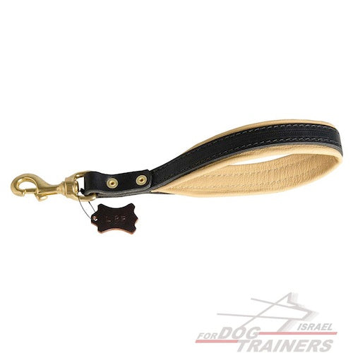 רצועת עור לכלב לאימונים עם ריפוד רך מעור נאפה - FOR DOG TRAINERS- ISRAEL