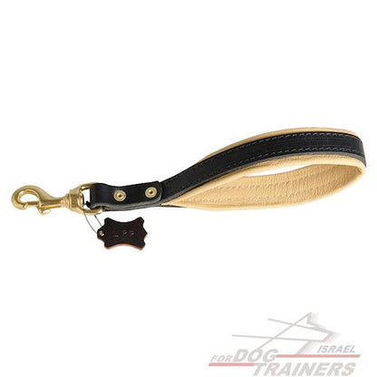 רצועת עור לכלב לאימונים עם ריפוד רך מעור נאפה - FOR DOG TRAINERS- ISRAEL