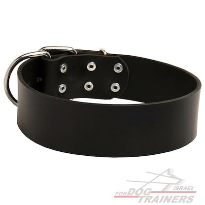 קולר עור לכלבים בינוניים וגדולים- 5 ס"מ רוחב - FOR DOG TRAINERS- ISRAEL