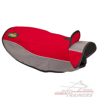 מעיל לכלבים חם לחורף עשוי מניילון לטיולים - FOR DOG TRAINERS- ISRAEL